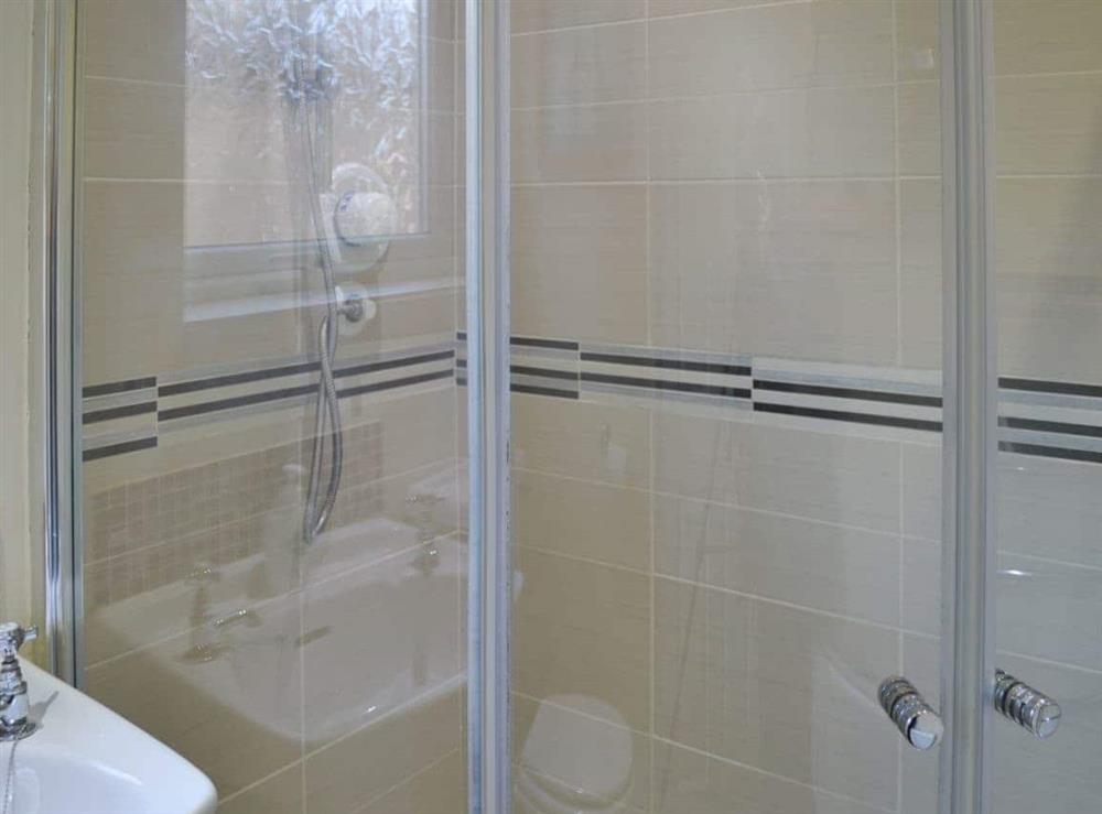 Shower room at Longstone Bungalow in Beadnell, Northumberland