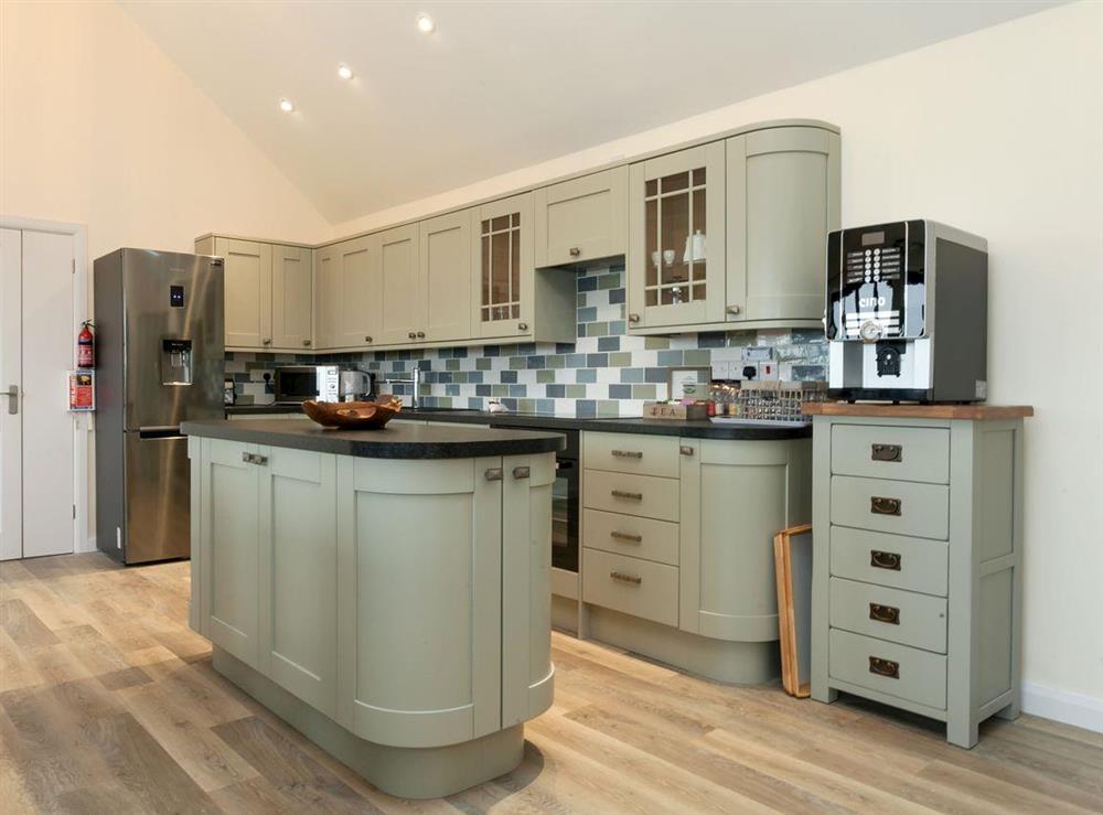 Comprehensively equipped kitchen with ‘island’ at Longview in Lower Stanton St. Quintin, near Chippenham, Wiltshire