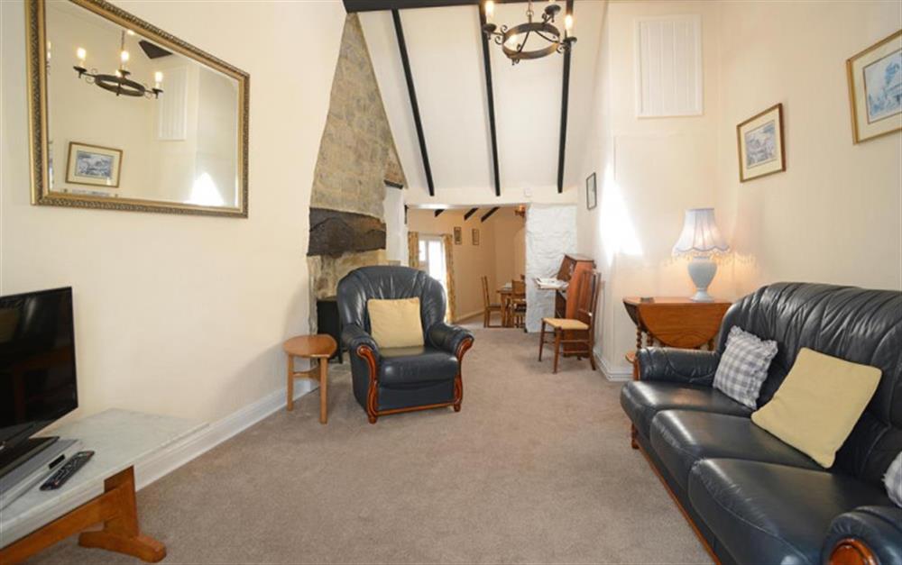 The living area at Looking Glass Cottage in Lyme Regis