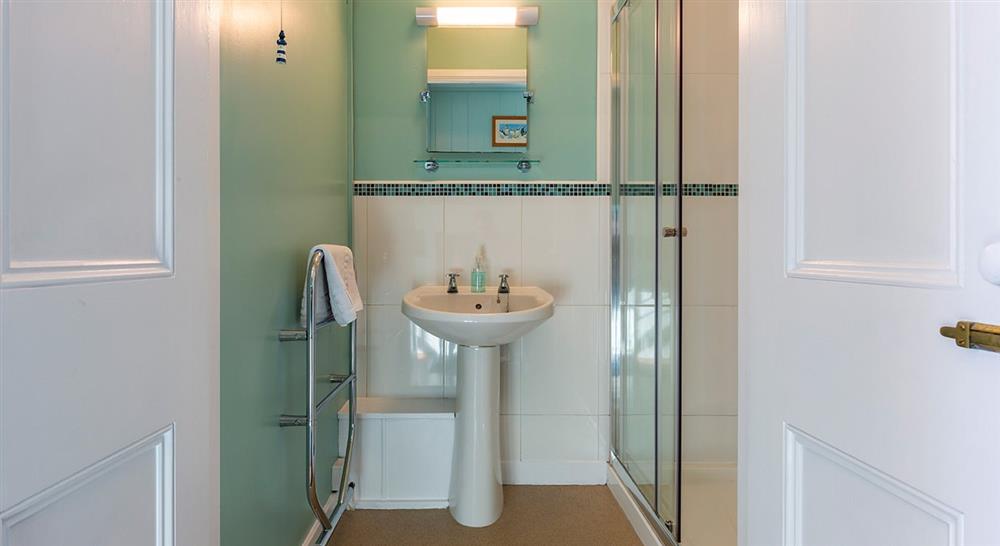 The en-suite shower room at Lookout Cottage in Alnwick, Northumberland