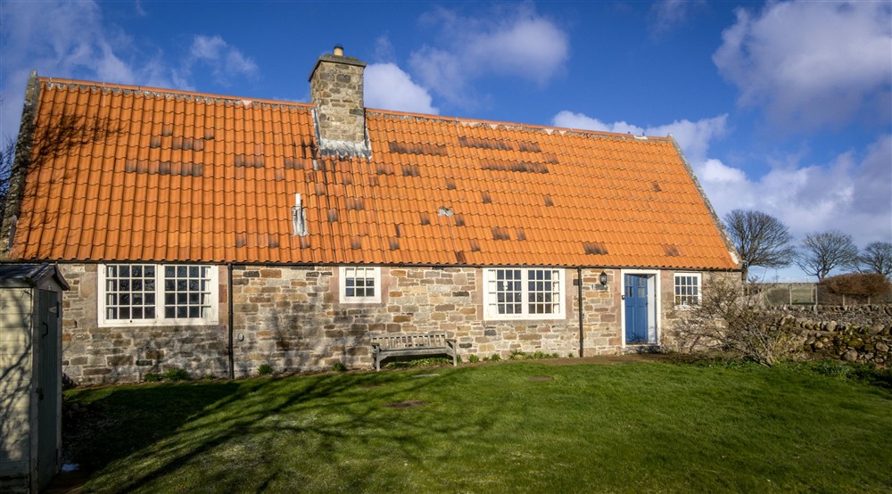 The exterior of St Oswalds Cottage, Northumberland at Lookout Cottage in Alnwick, Northumberland