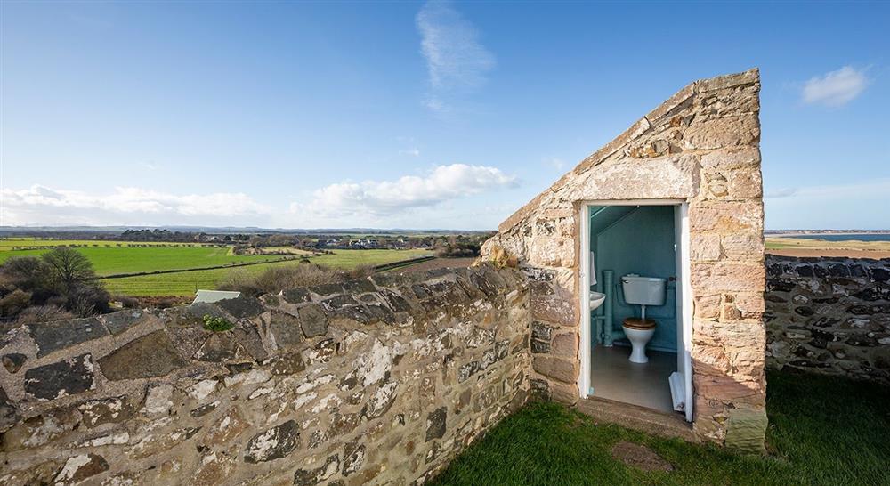 The outside toilet at Lookout Cottage in Alnwick, Northumberland