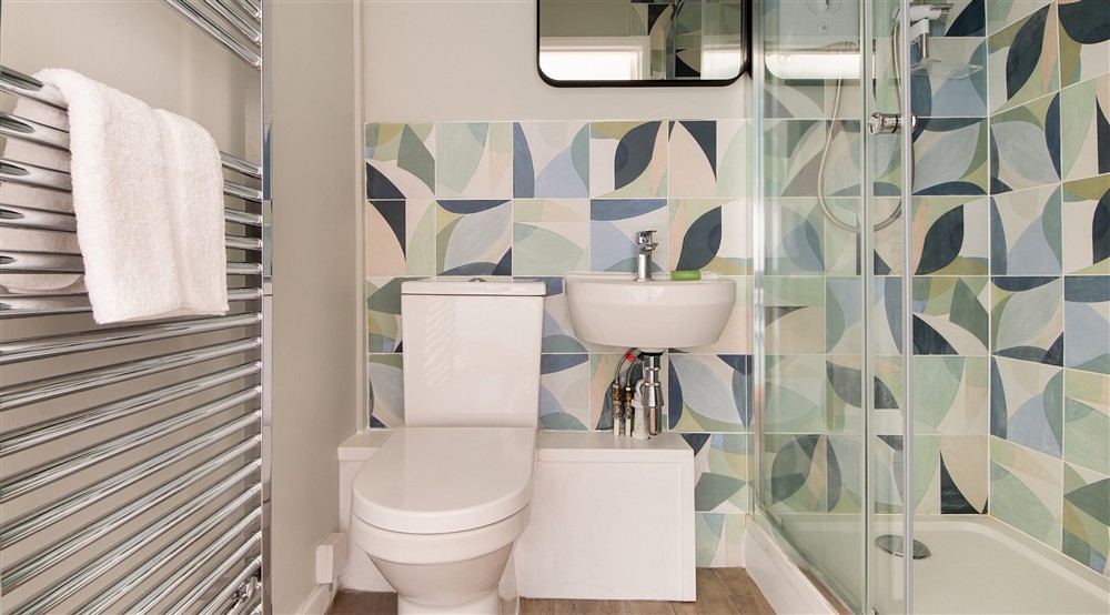 The shower room at Lookout Cottage in Alnwick, Northumberland