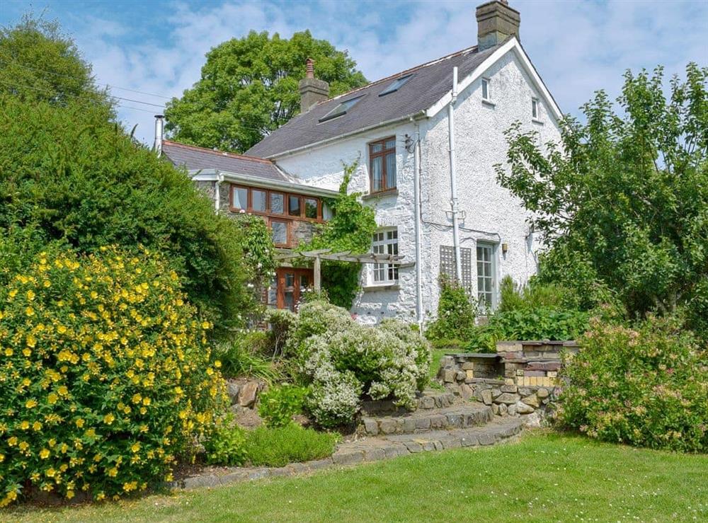 Attractive garden at Lordship Farmhouse in Wolfscastle, near Haverfordwest, Dyfed