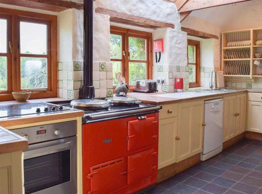 Delightful  kitchen/diner with Aga at Lordship Farmhouse in Wolfscastle, near Haverfordwest, Dyfed