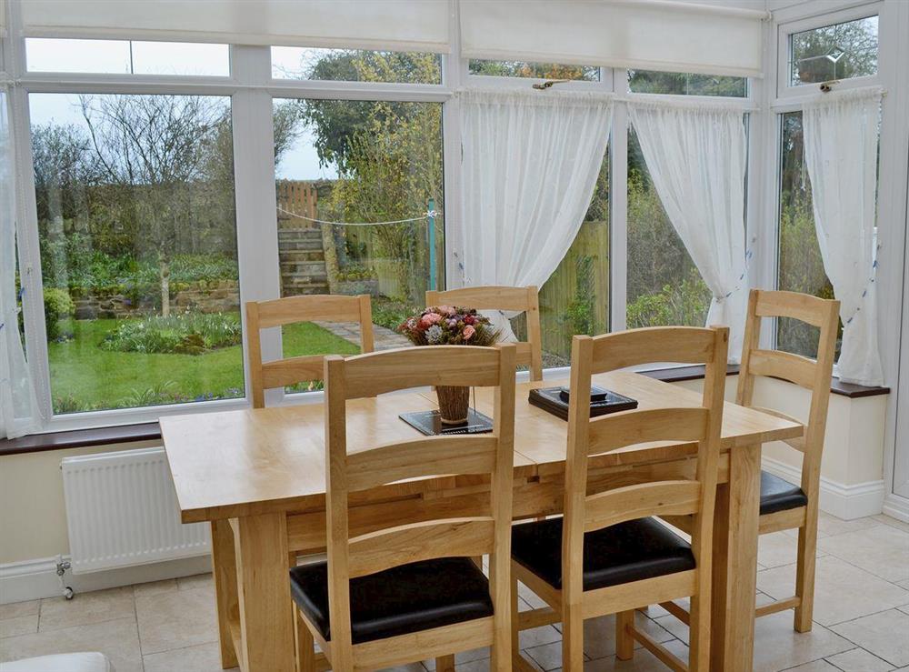 Bright and airy conservatory at Lotties Place in Seahouses, Northumberland