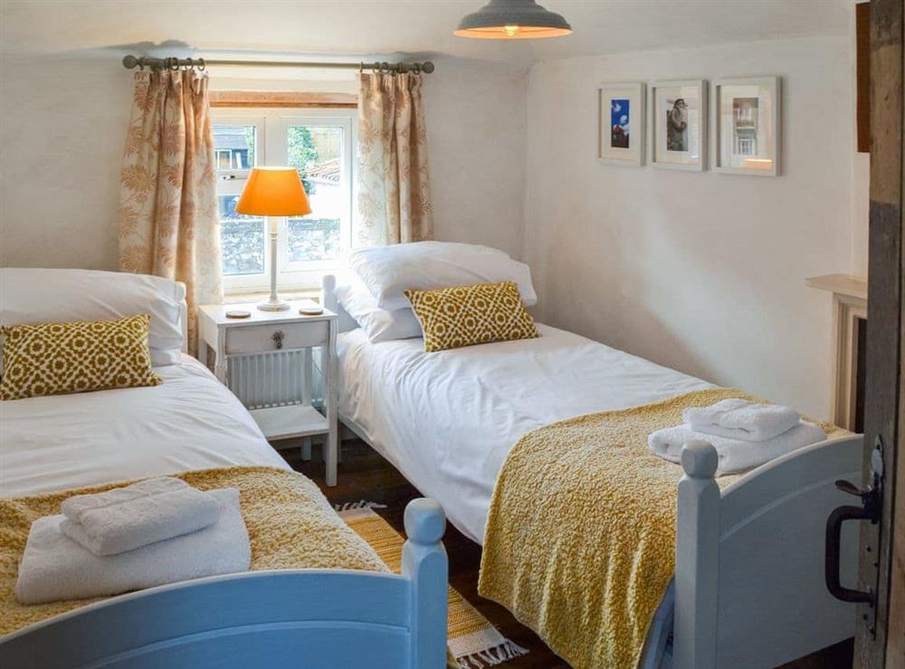 Twin bedroom at Love Heart Cottage in Wickham Market, Suffolk