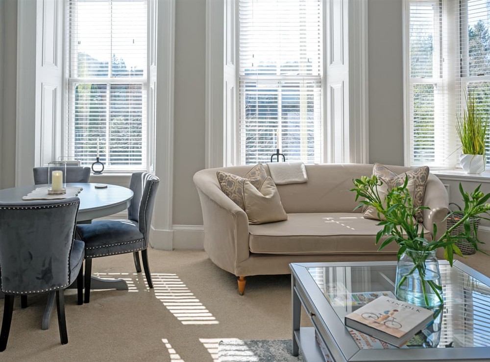 Living room/dining room at Lovely Little Let in Birnam, Perthshire