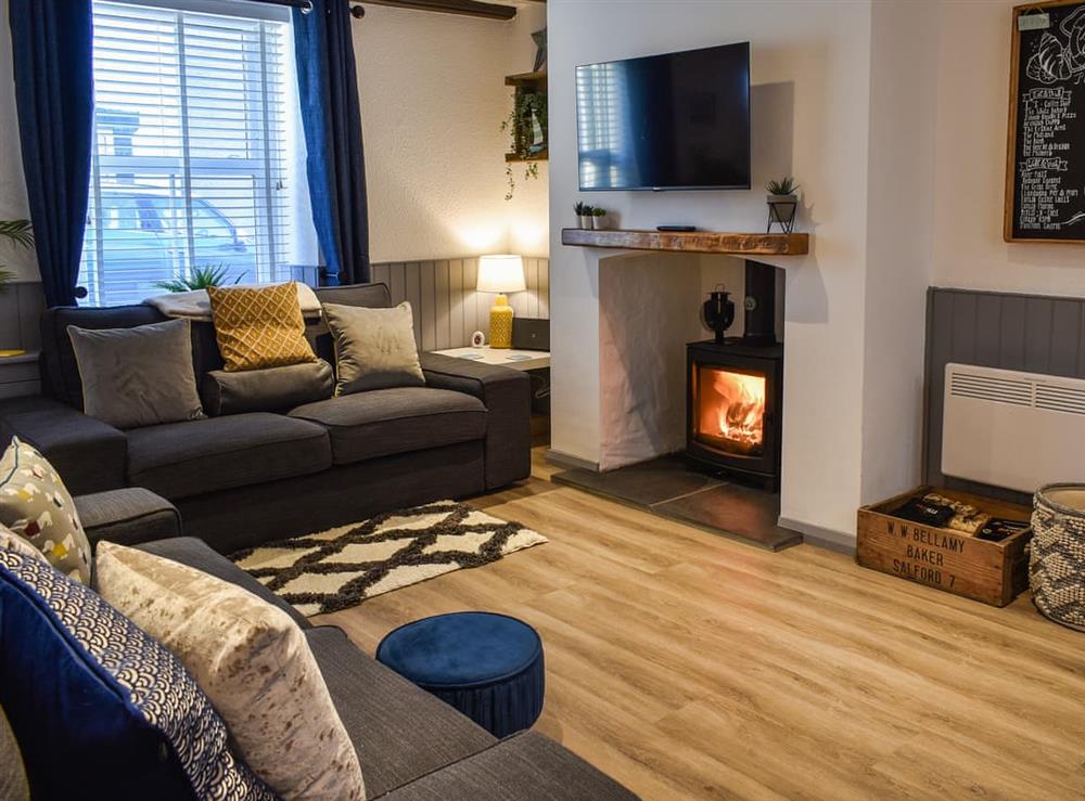 Open plan living space at Low Quay Cottage in Conwy, Gwynedd