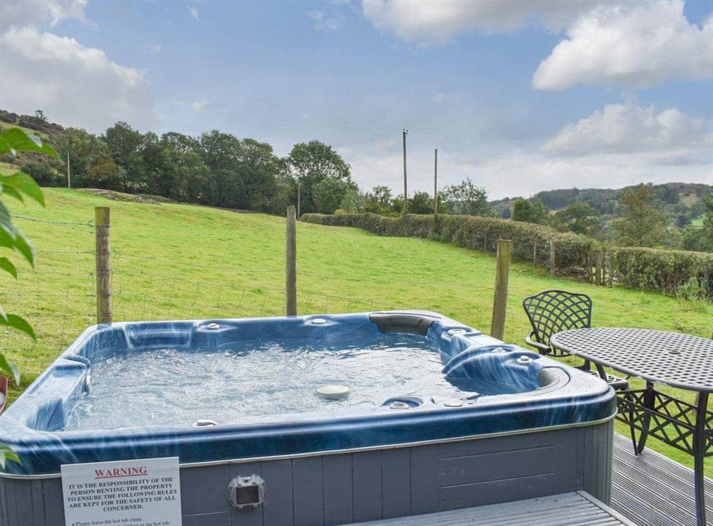 Hot tub at Low Shepherd Yeat Farm in Crook, Kendal, Cumbria., Great Britain