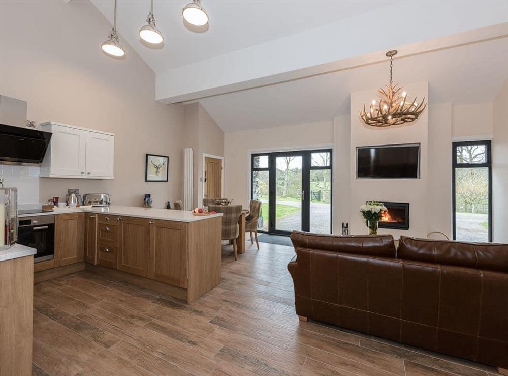 Open plan living space at Low Shepherd Yeat Farm in Crook, Kendal, Cumbria., Great Britain