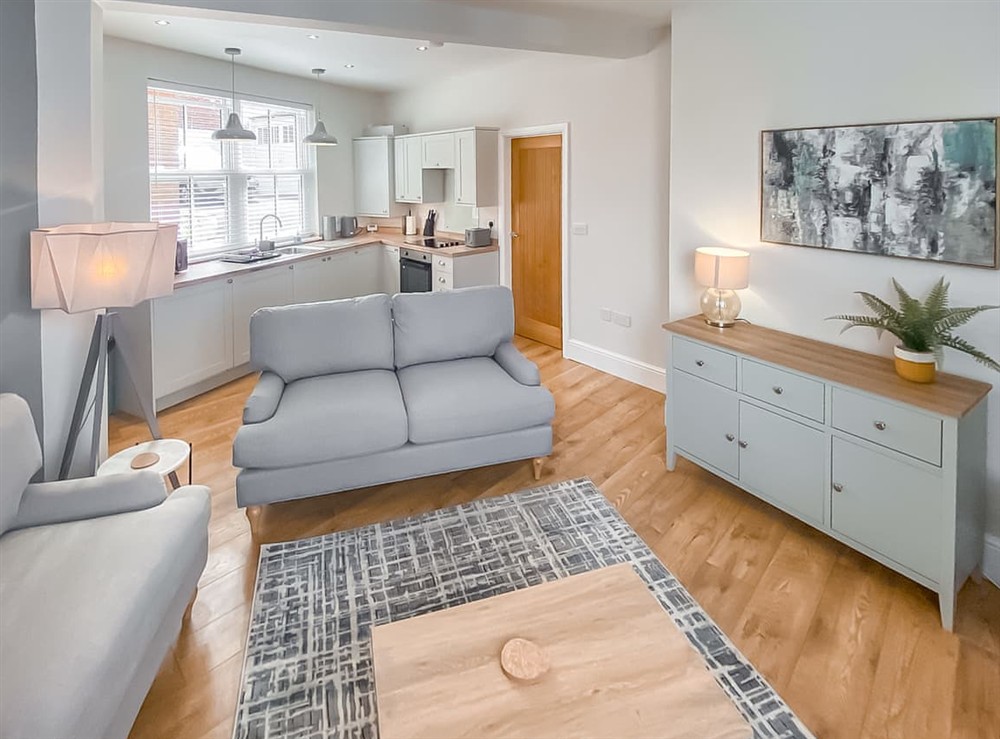 Open plan living space at Low Tide in Filey, North Yorkshire
