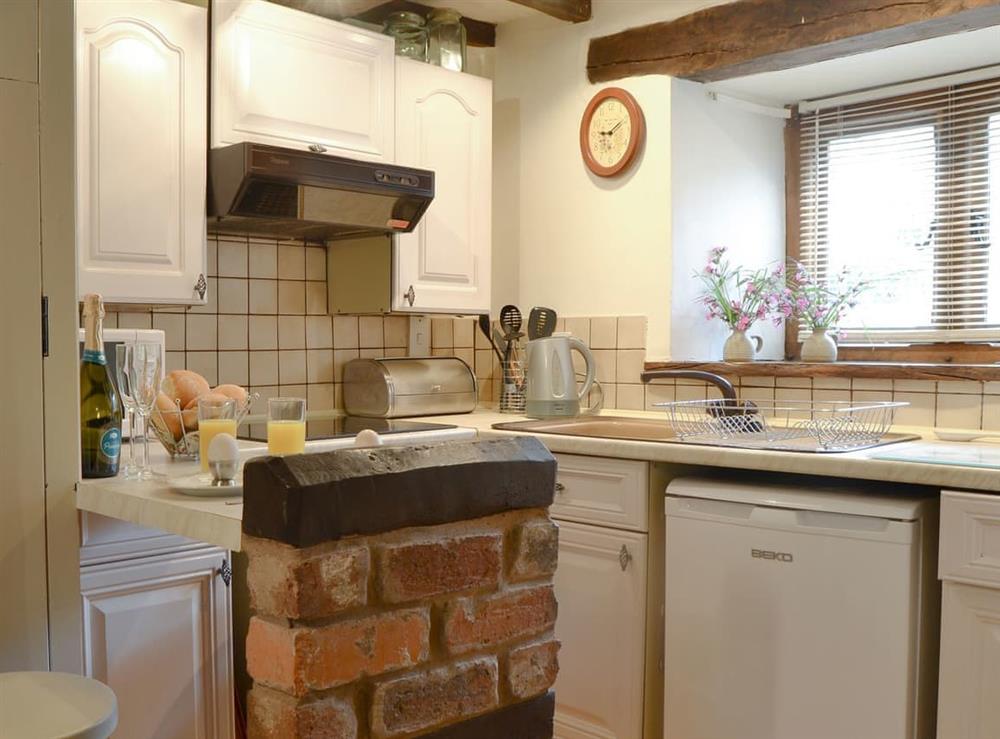 Kitchen area at Lower Barn in Woolston, near Craven Arms, Shropshire