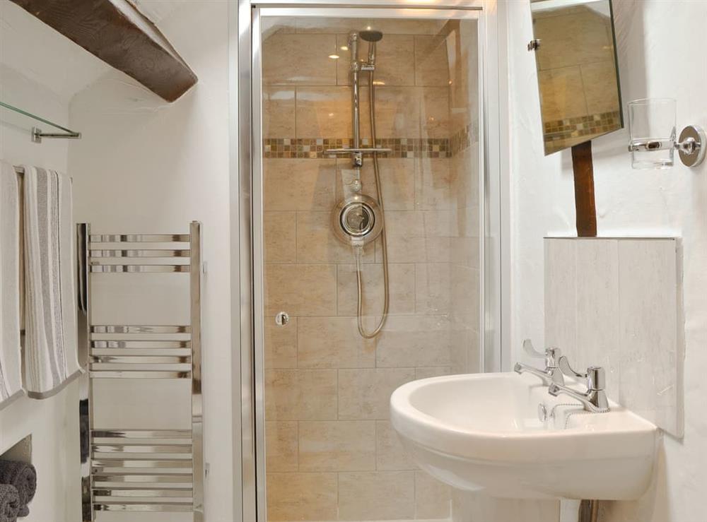 Shower room at Lower Barn in Woolston, near Craven Arms, Shropshire