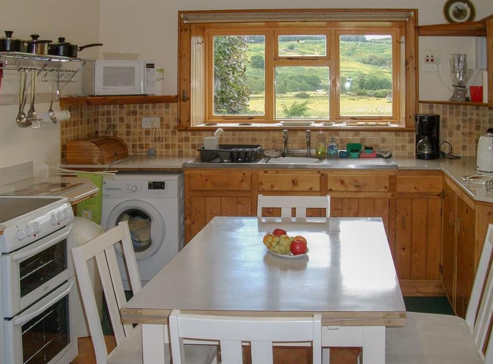 Well equipped kitchen at Lower Brae in Strath Oykel, by Ardgay, Highlands, Ross-Shire