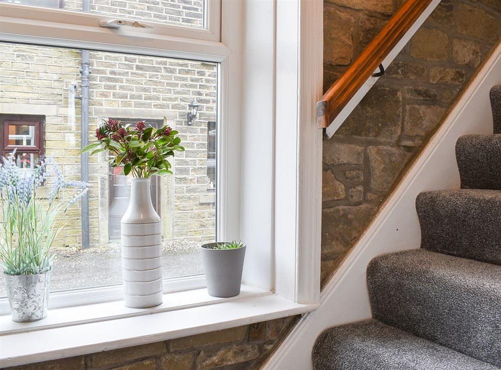 Stairs at Lower Burnt Moor Farm Cottage in Ripponden, near Sowerby Bridge, West Yorkshire