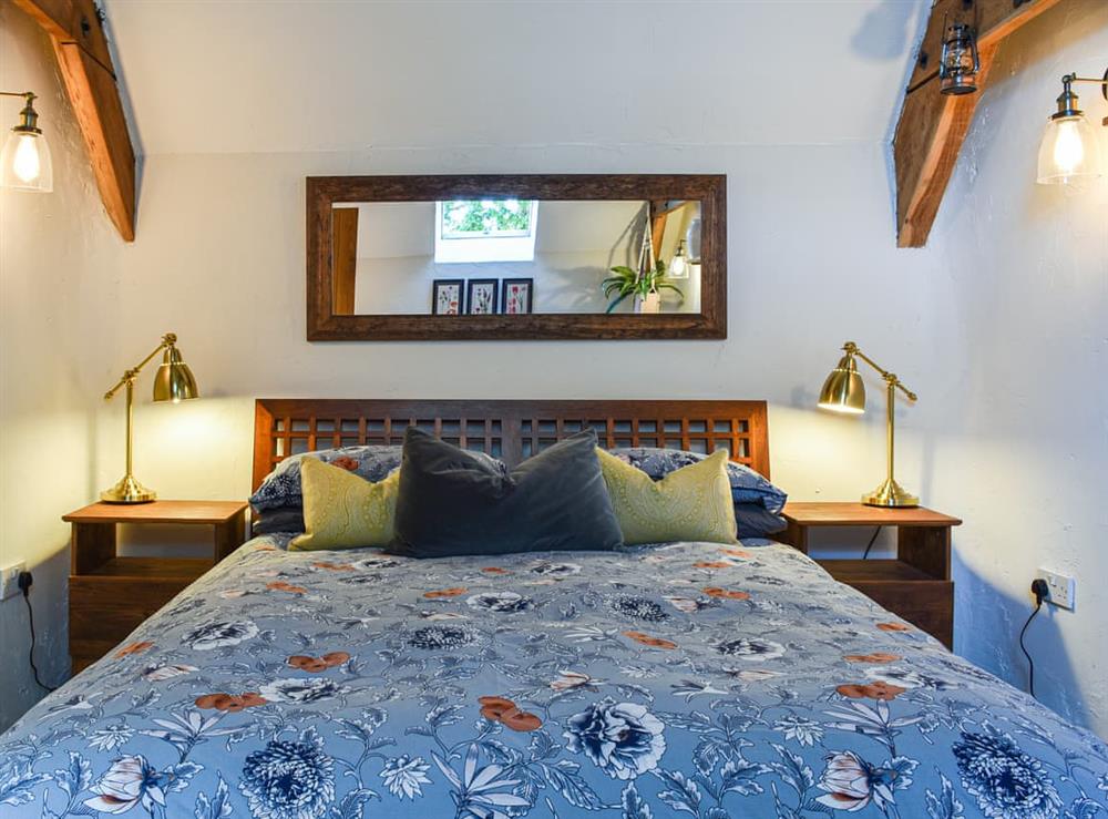 Double bedroom at Lower Church Barn in Llanmadoc, near Gower, West Glamorgan