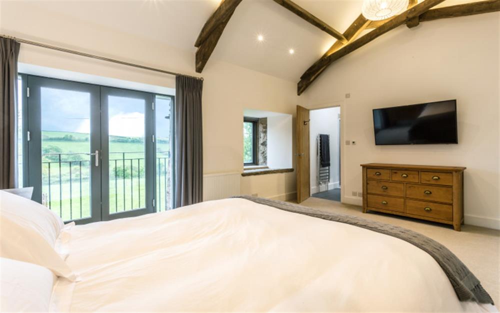 Another view of the master bedroom  at Lower Court Barn in Hope Cove