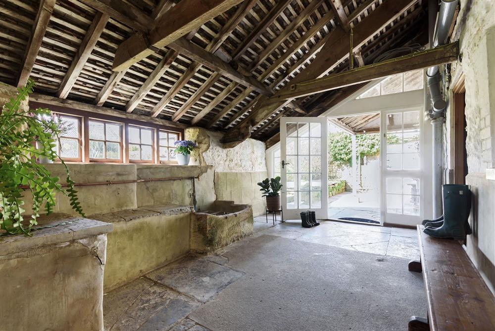 Lower Farm, Dorset: The boot room at the rear of the property at Lower Farm, Sherborne