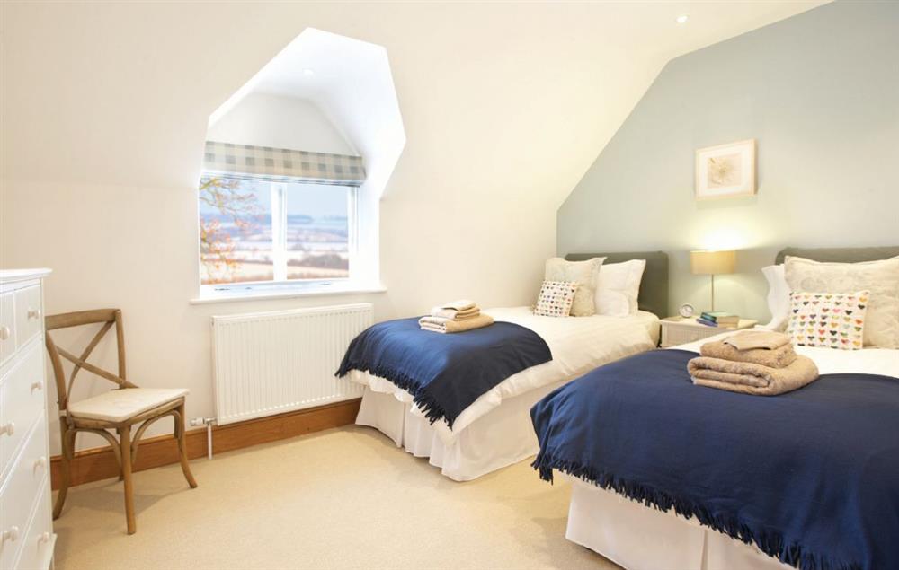 Bedroom two with twin 3’ single beds at Lower Farmhouse,  Todenham, Moreton-in-Marsh