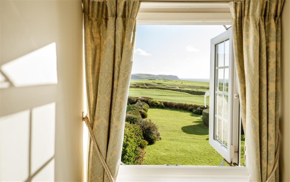 Gorgeous views from the Master Bedroom window. at Lower Goosewell Cottage in Thurlestone