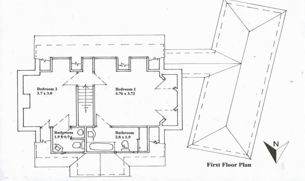 owner floor plan - First Floor at Lower Goosewell Cottage in Thurlestone