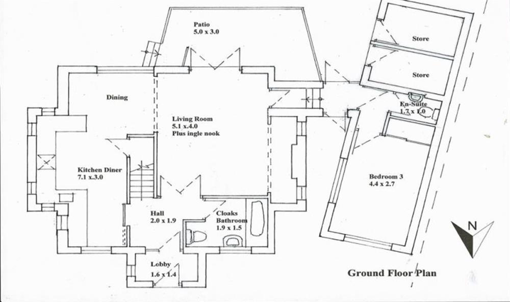 Owner floor plan - Ground Floor at Lower Goosewell Cottage in Thurlestone