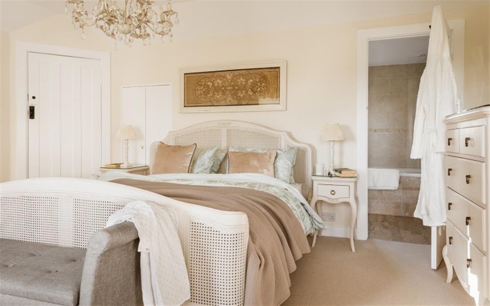 The beautiful Master Bedroom at Lower Goosewell Cottage in Thurlestone