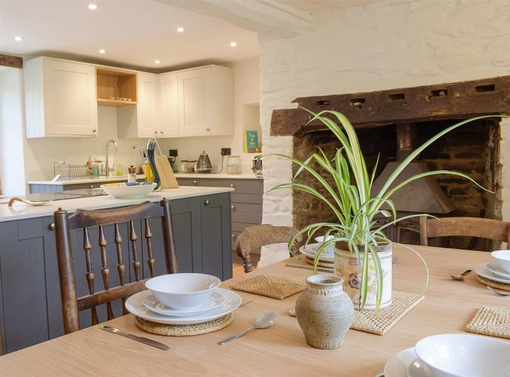 Kitchen/diner at Lower Goytre Farmhouse in Knighton, Powys