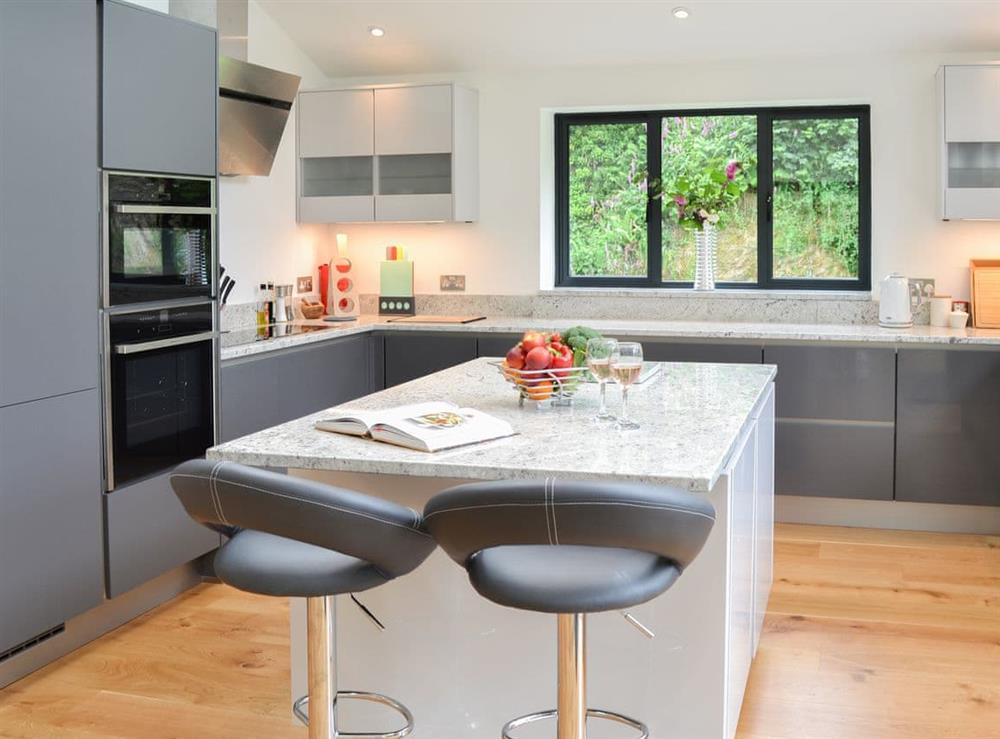 Lovely kitchen with island at Lower Helland in Ladock, near Truro, Cornwall
