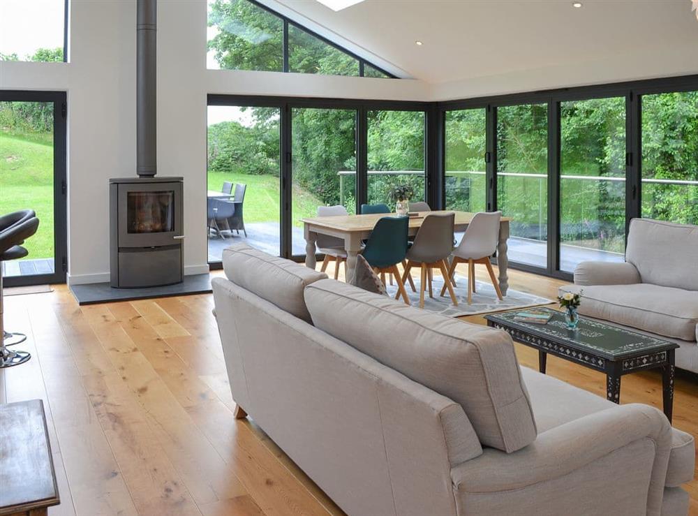 Warm and cosy open plan living space at Lower Helland in Ladock, near Truro, Cornwall