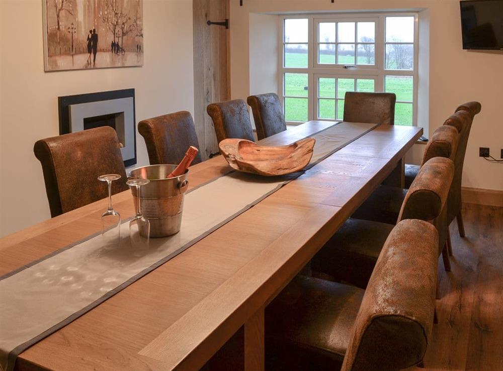 Large dining room at Lower Larkworthy in Ashwater, near Holsworthy, Devon