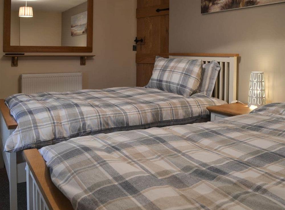 Twin bedroom at Lower Larkworthy in Ashwater, near Holsworthy, Devon