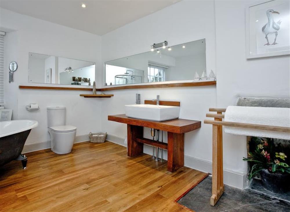 Bathroom with stand alone bath at Lower Margate in Bodmin, Cornwall