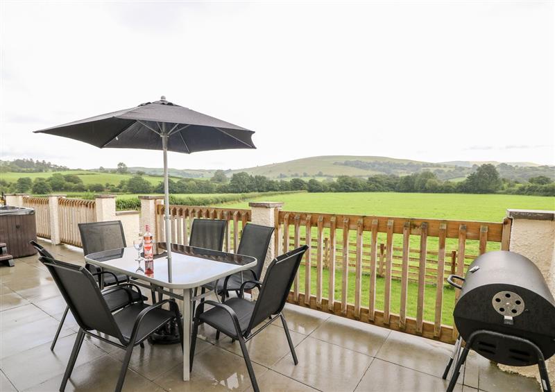 This is the patio at Lower Pentre, Llandrindod Wells