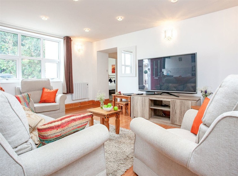 Living area at Lower Stables Apartment in South Devon, England