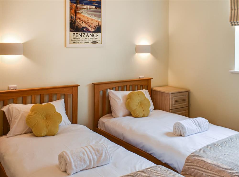 Twin bedroom at Lower Stables in Penzance, Cornwall