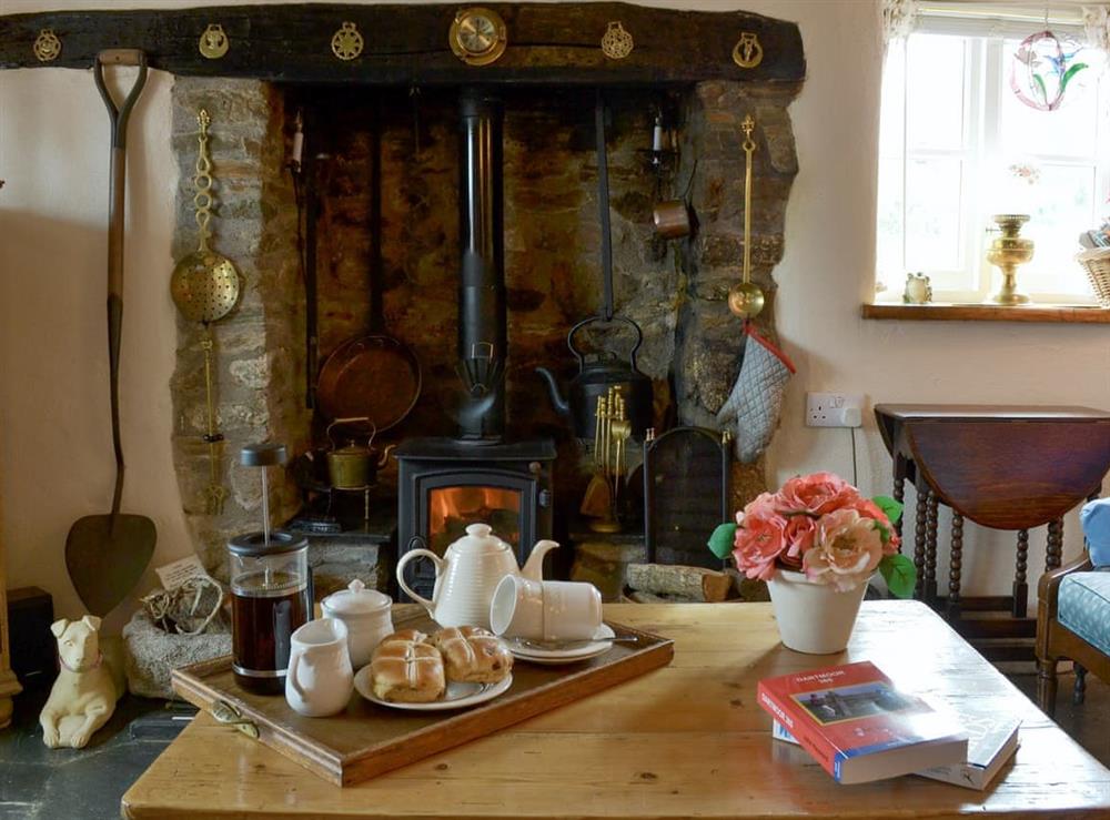 Delightful living room at Lower Trethinna Cottage in Altarnun, near Launceston, Cornwall