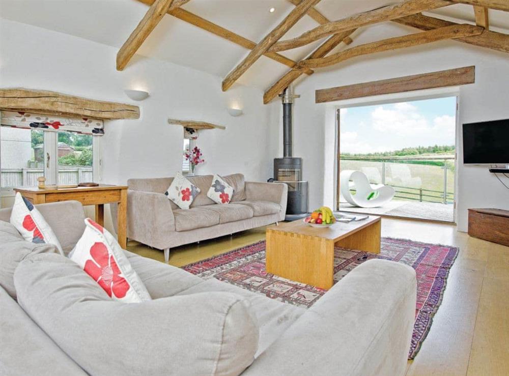 Living room at Lower Trevorder Barn in Mount, Nr Bodmin, Cornwall., Great Britain