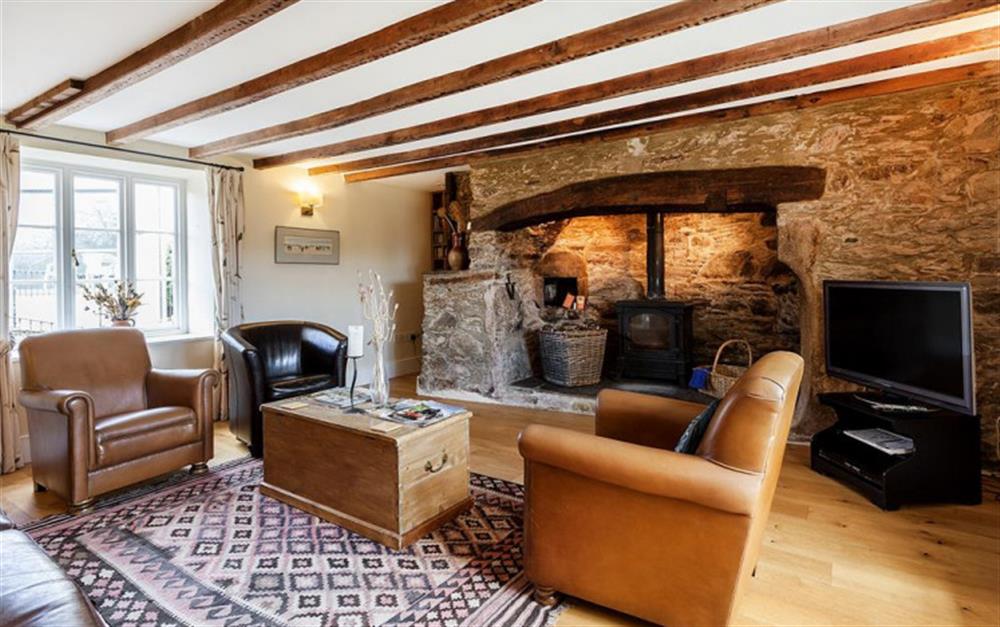 The cosy lounge.  at Lower Well Farmhouse in Ugborough