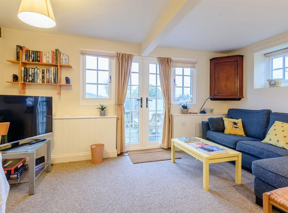 Living area at Lower Whiteflood Farm Cottage in Owslebury, Winchester, Hampshire