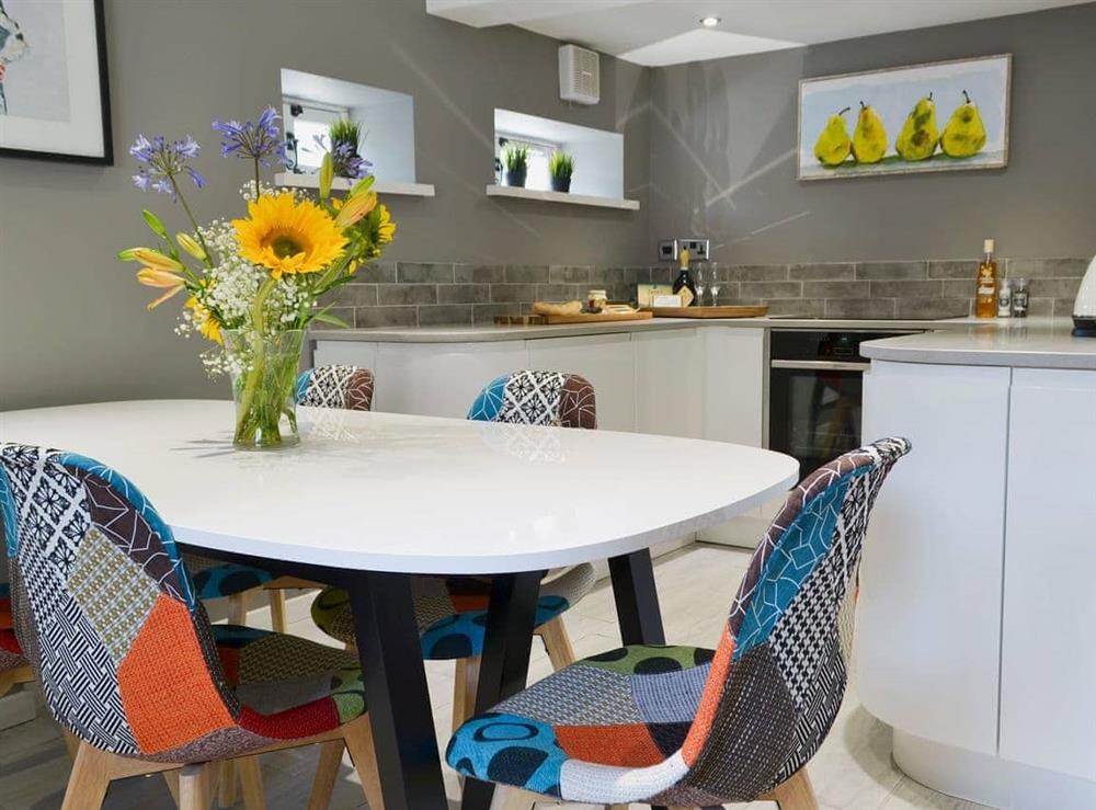 Contemporary kitchen and dining area at Lowther Cottage in Lowther, near Penrith, Cumbria