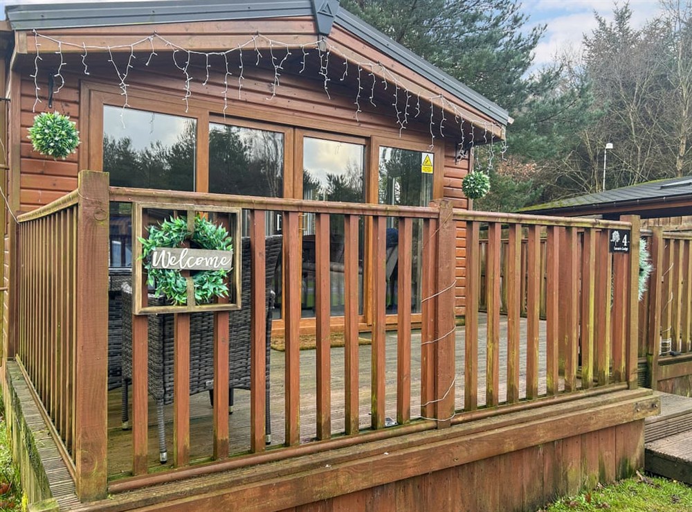 Exterior at Lucass Lodge in Felmoor Holiday Park, Northumberland