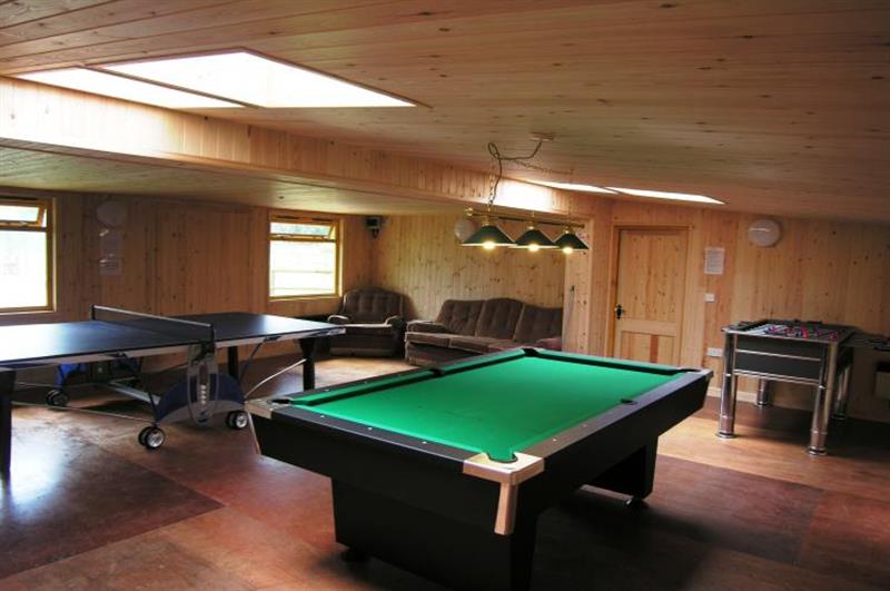 Games room with pool table at Luccombe Cottage, Near Dunster