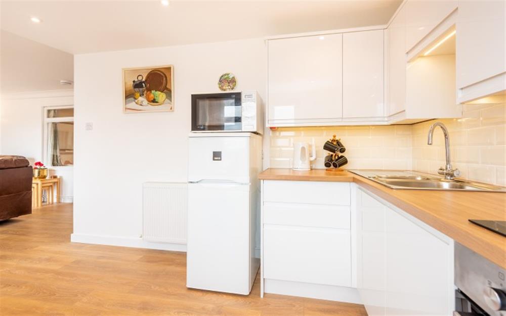 Kitchen area at Lucerne Apartment in Lyme Regis