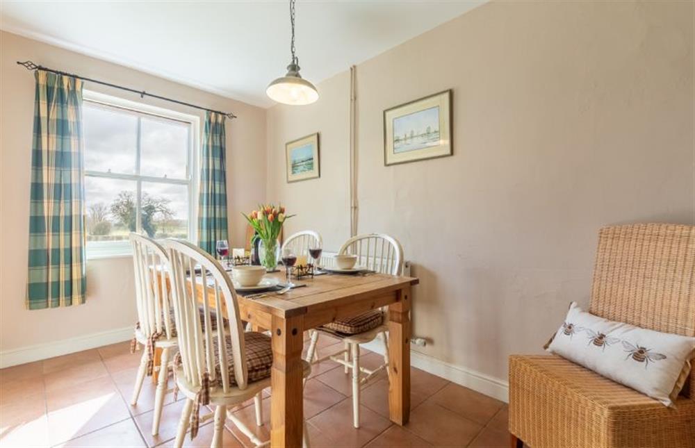Ground floor: Dining area with wonderful views at Ludham Hall Cottage, Ludham near Great Yarmouth