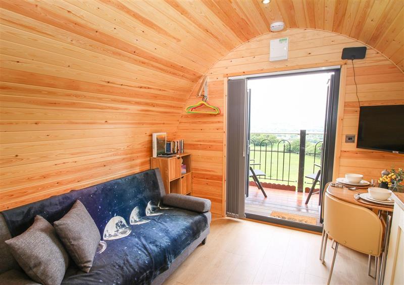 Relax in the living area at Luna Holiday Pod, Snailbeach near Minsterley