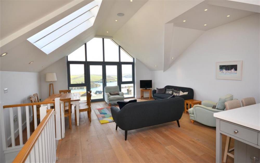 Another view of the living area with the highest quality finish throughout at Lundy in Salcombe