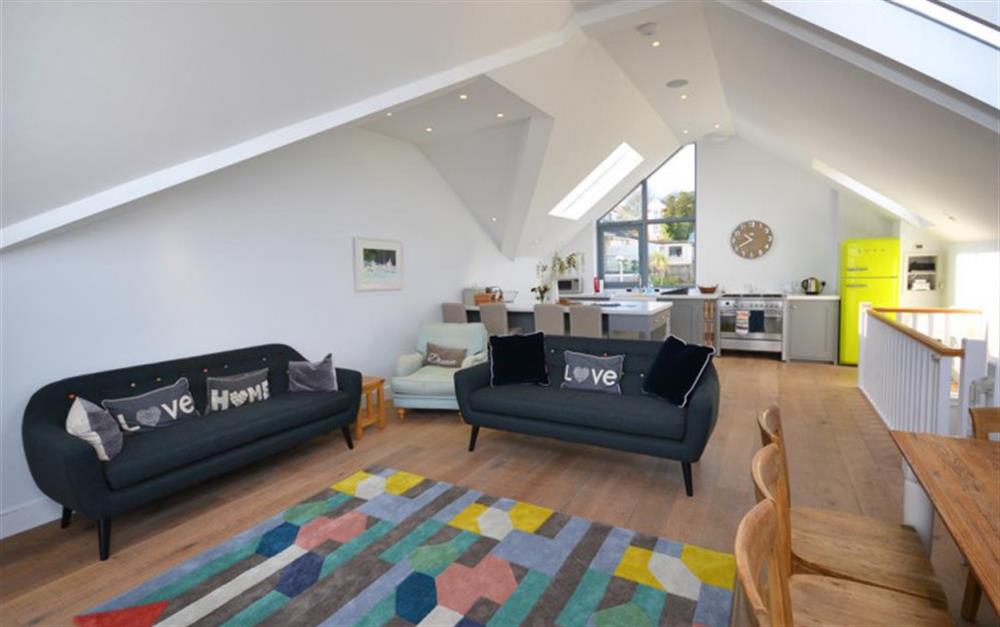 The light and spacious living area  at Lundy in Salcombe
