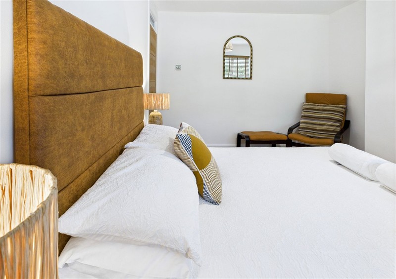 One of the bedrooms at Luxury Beach Stay with Hot Tub, Burry Port